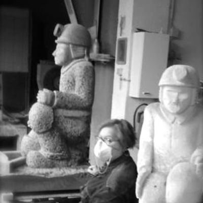 Bergmannsdenkmal Antonius für den Diergardpark Duisburg Heidrun Kerstan Bohnen